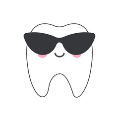 Cute cartoon milk teeth vector Adorned with a bow and a tiara to decorate the children's tooth bags.