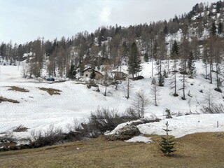 snowy landscape of the Valtellina mountains