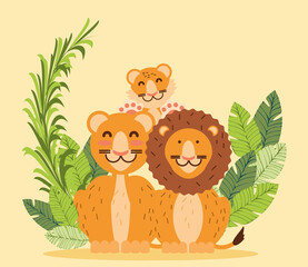 family lions cartoon