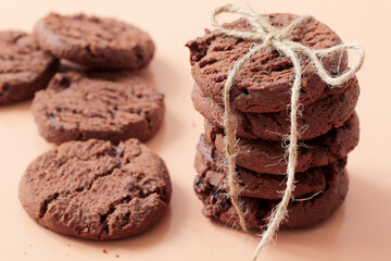 tasty brown chocolate homemade cookies
