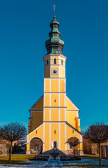 Fototapeta premium The famous Sammarei pilgrimage church, Bavaria, Germany on a sunny winter day