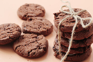 tasty brown chocolate homemade cookies