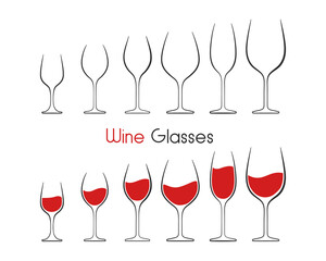 Beautiful wine glass shapes collection vector Dinner Wine Ideas to Celebrate