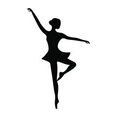 Fototapeta na wymiar classic ballet dancer, logo isolated on a white background