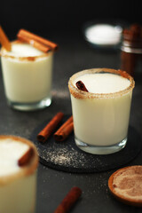 Kogel mogel drink made from eggs with cream