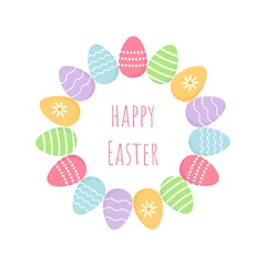 Muurstickers Vector image on an easter theme. Easter eggs. Isolated. Universal use. © Lioner