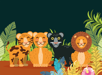 tropical felines cartoon