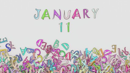 January 11 date calendar birthday party ceremony use