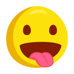 Stuck-Out Tongue Emoji Icon Illustration. Cheeky Vector Symbol Emoticon Design Doodle Vector.