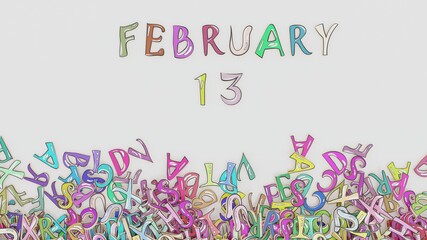 february 13 date calendar schedule birthday use