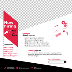 Creative announcement job vacancy social media post feed design. We are hiring template, banner, poster, flyer for companies. Many job position,copywriter,UI designer,web programmer,SEO analyst,etc
