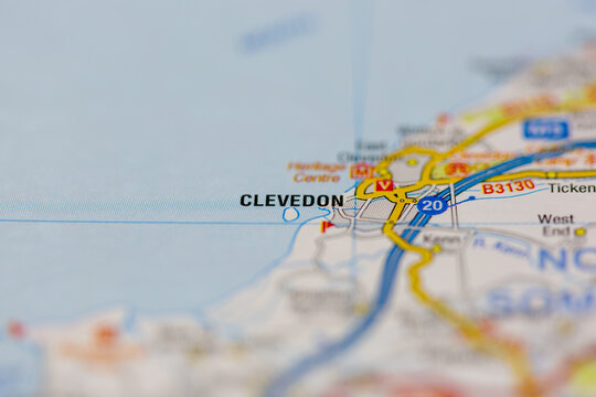 03-22-2021 Portsmouth, Hampshire, UK Clevedon Shown on a Geography map or road map