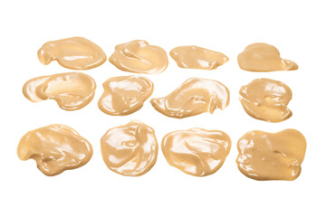 Mushroom sauce splashes isolated on white background.