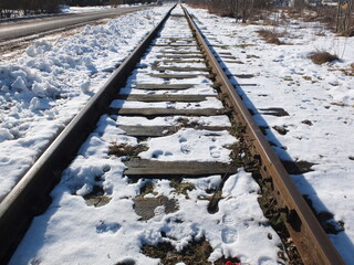 Railway track at winter
