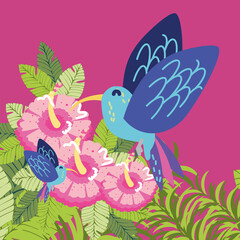 hummingbird flowers leaves