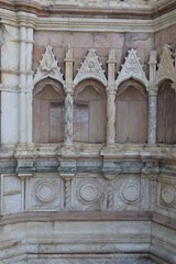 L'Aquila Medieval Church Facade Sculpted Detail in Abruzzo, Central Italy