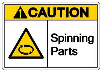 Obraz premium Caution Spinning Parts Symbol Sign, Vector Illustration, Isolate On White Background Label. EPS10
