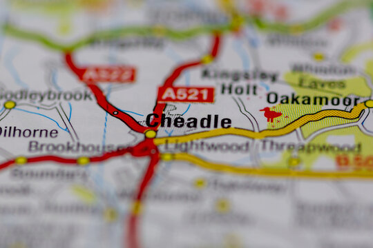 03-22-2021 Portsmouth, Hampshire, UK Cheadle Shown on a Geography map or road map