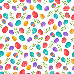 Happy Easter seamless pattern with eggs