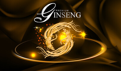 Ginseng Vector Background Template