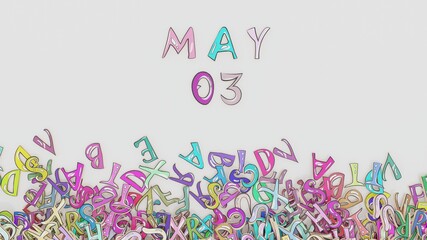 May 3 calendar puzzled month birthday date use