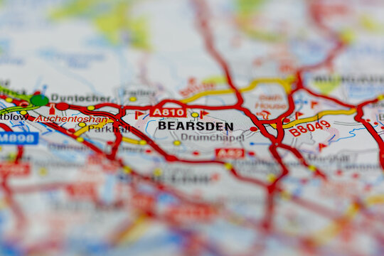 03-22-2021 Portsmouth, Hampshire, UK Bearsden Shown on a Geography map or road map