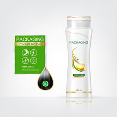 Packaging products Hair Care design, shampoo bottle templates on White background