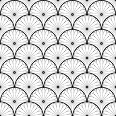 Abstract Seamless Flowers Black and White pattern