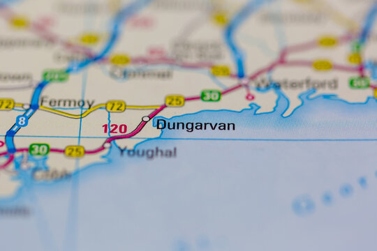 03-22-2021 Portsmouth, Hampshire, UK Dungarvan Shown on a Geography map or road map