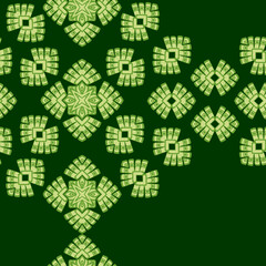 Decorative seamless pattern in folk style with geometric ornament and lace elements.