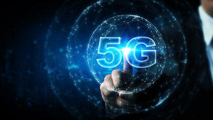 5G technology network internet broadband mobile smart phone wireless business future concept