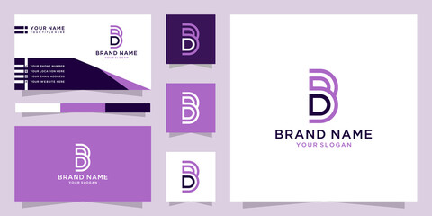 Letter bd logo and business card template
