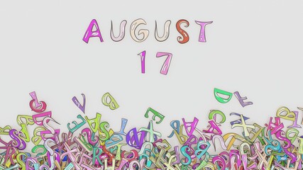 August 17 puzzled calendar monthly schedule birthday use