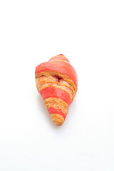 fresh croissant with strawberry jam sauce