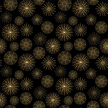 Art deco golden and black seamless pattern