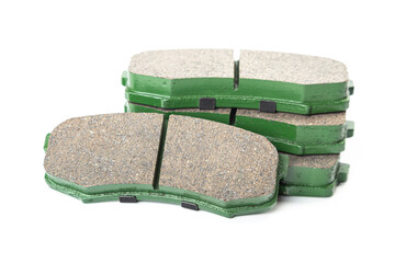 New brake pads on white background isolated object