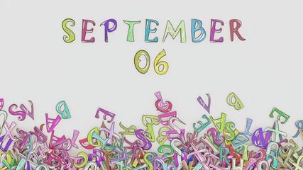 September 6 puzzled calendar monthly schedule birthday use