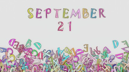September 21 puzzled calendar monthly schedule birthday use