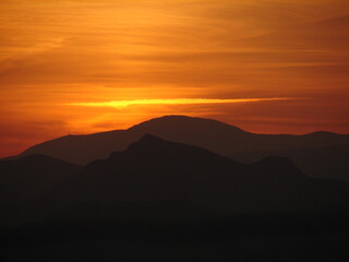 sunset in the mountains