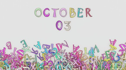 October 3 puzzled birthday calendar month schedule use