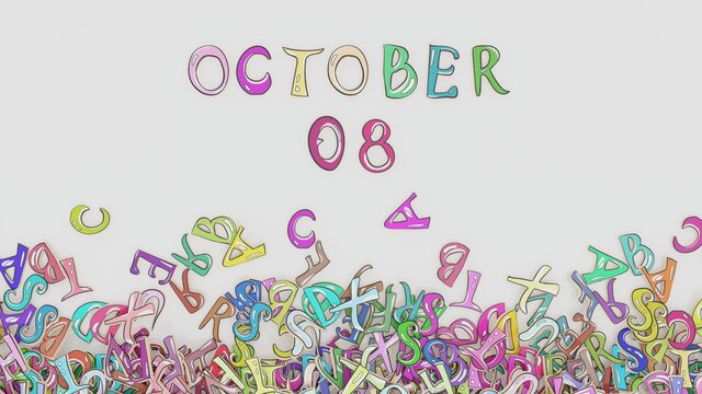October 8 puzzled birthday calendar month schedule use