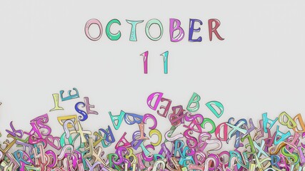 October 11 puzzled birthday calendar month schedule use