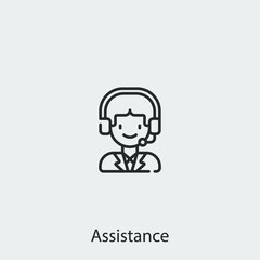 assistance icon vector sign symbol 