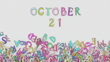 October 21 puzzled birthday calendar month schedule use
