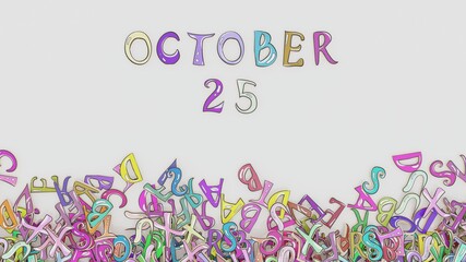 October 25 puzzled birthday calendar month schedule use