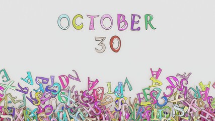 October 30 puzzled birthday calendar month schedule use