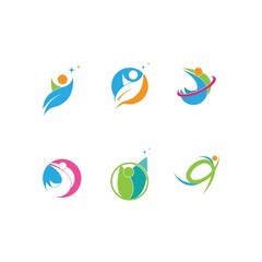 Fun people Healthy Life Logo template