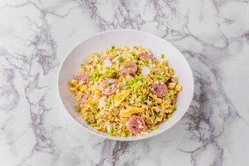 Fried rice with soured pork