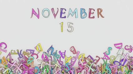 November 15 calendar month puzzled schedule birthday use