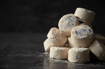 
iran bath stone, peelin stone, rushur stone on black background